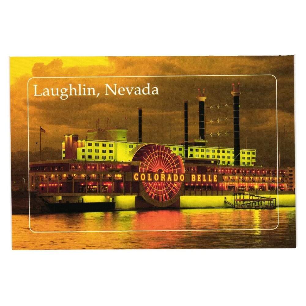 Vintage Postcard Laughlin Nevada Colorado Belle Steamboat Hotel Casino Vacation